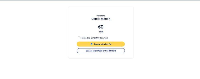 Contul de PayPal asociat site-ului este pe numele Daniel Marian