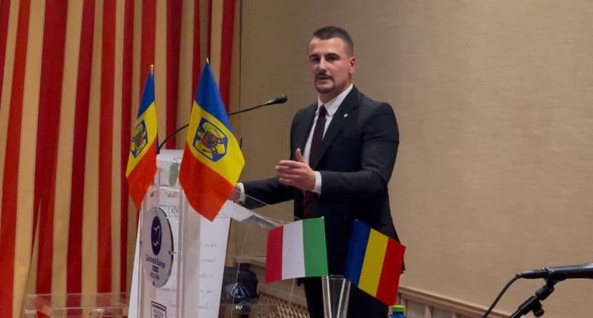 Claudiu Stănășel la evenimentul numit "Atacul la Democrație: Anularea Alegerilor în România” organizat la Bologna.