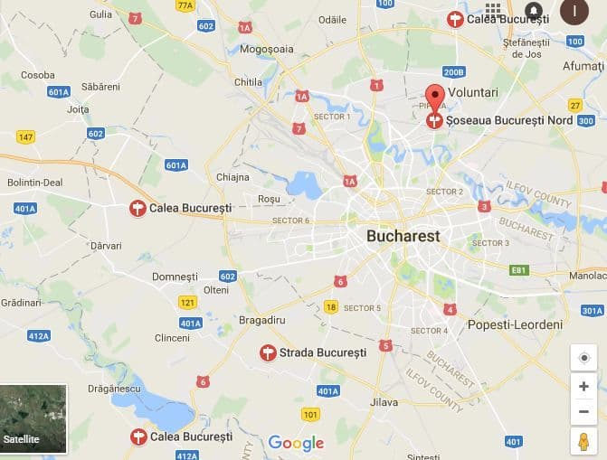 Harta Bucureștiului. Sursa: Google Maps