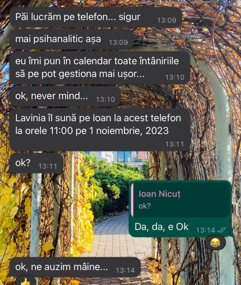 Ioan Nicuț oferă sesiuni de terapie prin telefon, contra cost. Captură foto din conversația cu reporterul PressOne sub acoperire.