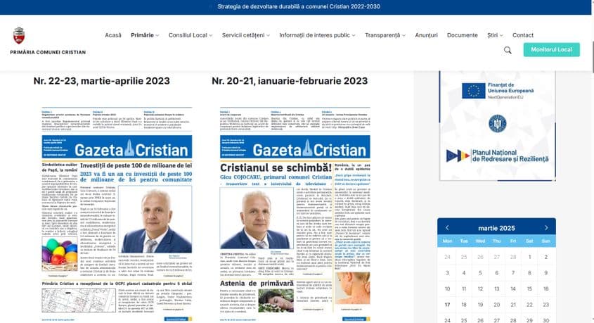 În plus, anual, edilul tipărește un ziar local, disponibil și în variantă digitală, cu portretul lui pe prima pagină, anunțând „progres”, „modernizare” și  „investiții”, în valoare de 6,2 mii de euro, către cealaltă firmă, SIX ELEVEN AGENCY SRL.