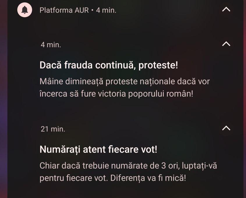 Captură aplicația AUR