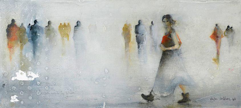 Pictură de Anka Moldovan intitulată „Niebla” (ceață).