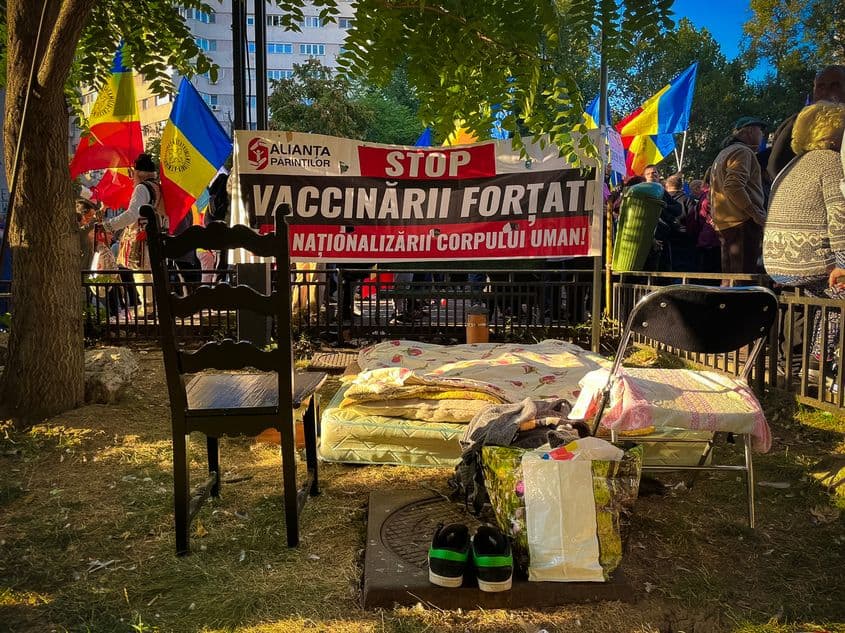 Protest anti-vaccinare, octombrie 2021. Foto: Alex Olaru