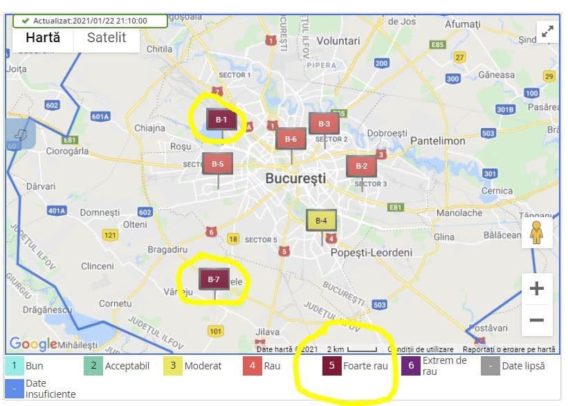 Legea nr. 104/2001 precizează că <strong>50 ug/m3</strong>  este valoarea limită zilnică de PM 10 și <strong>25 ug/m3</strong> – valoarea limită de PM 2.5. Orice alte valori care depășesc concentrația specificată de lege au efecte grave asupra sănătății umane.