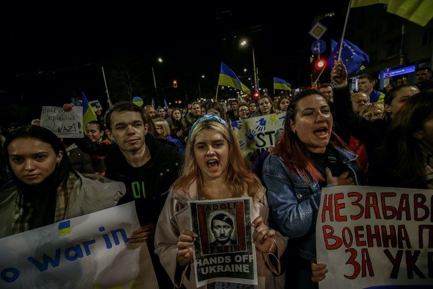 Marș împotriva invaziei ruse, SOFIA, BULGARIA, 24 martie 2022. Foto: Borislav Troshev - Anadolu Agency