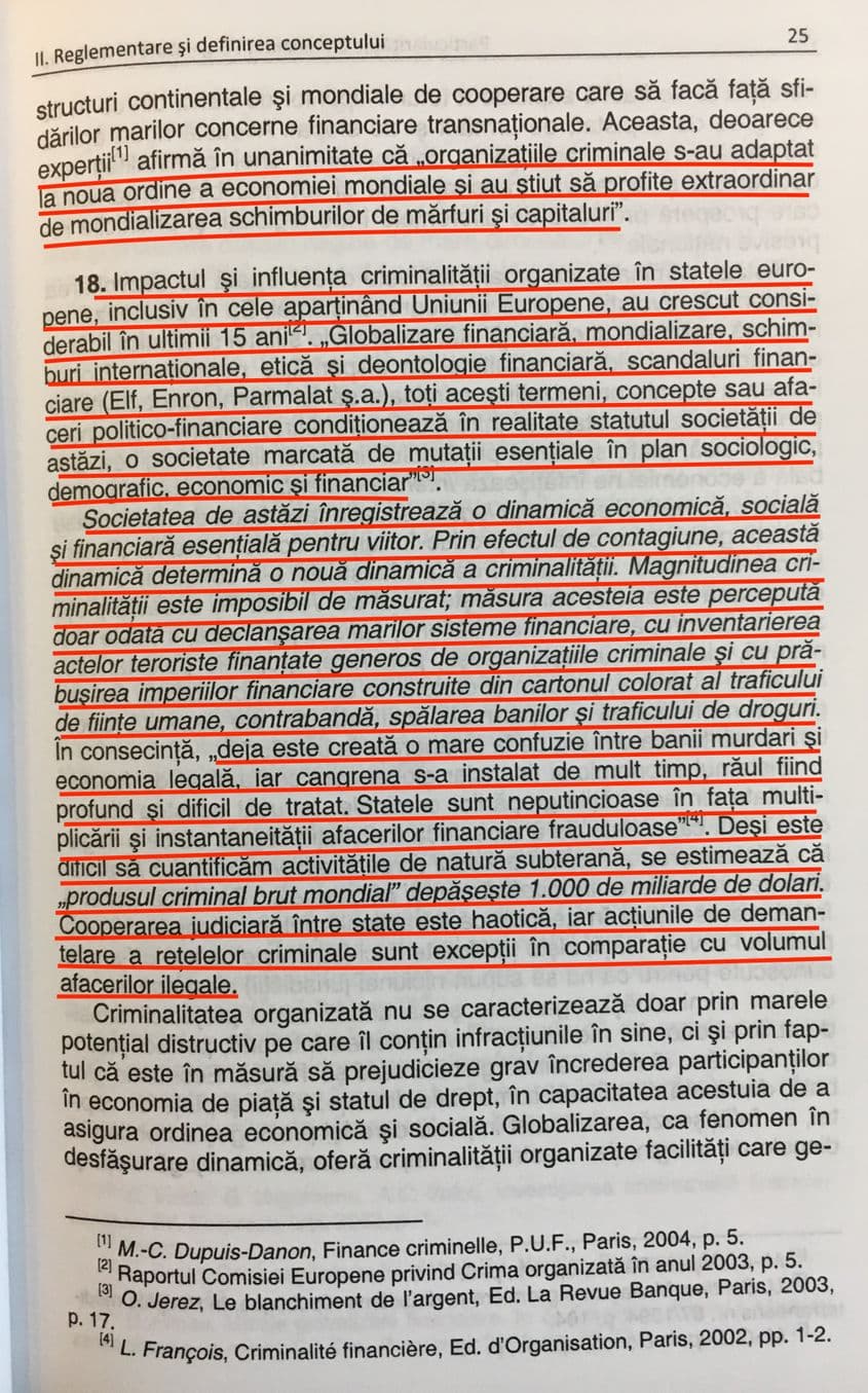 PLAGIAT. Pagina 25 din cartea „Particularitățile criminalității organizate în România”, semnată de Codruț Olaru.