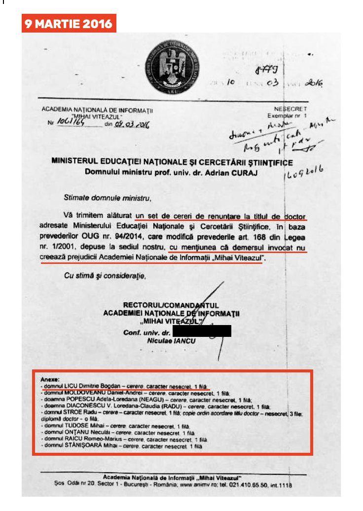 Bogdan Licu, prim-adjunct al procurorului general al României, figurează primul pe lista de doctori în numele cărora Academia SRI a trimis către Ministerul Educației cererile de renunțare la titlul de doctor
