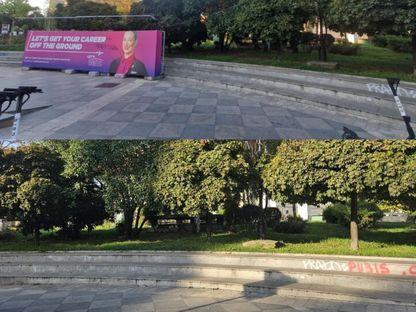 Spotmedia.ro: După un an de produs bani ilegal, panoul fantomă de la Universitate a dispărut. Rămâne rușinea PMB, care l-a tolerat acolo