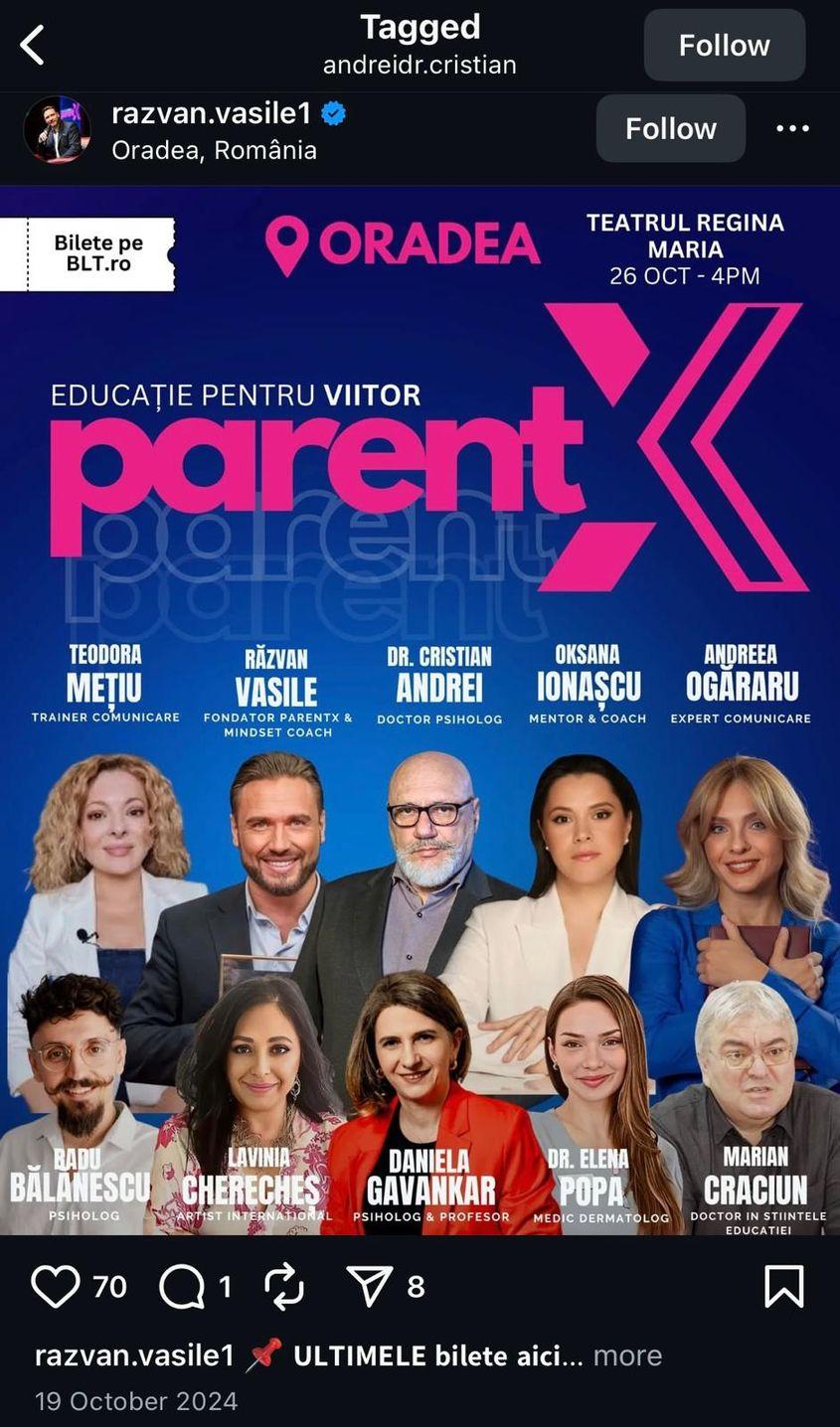 Dr. Cristian Andrei e prezentat drept „psiholog” când e invitat să vorbească la conferințe.