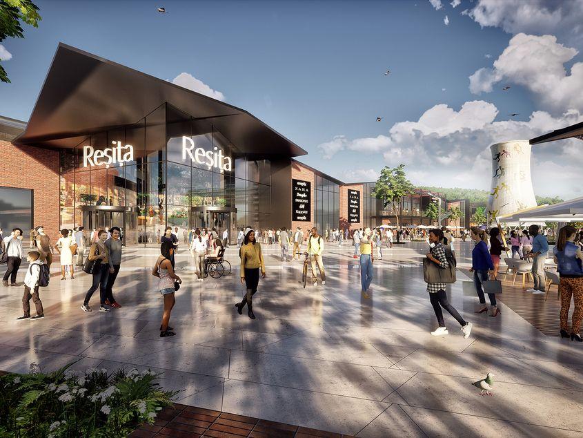 Simulare din cadrul proiectului "Reșița 2030",  un amplu proiect de regenerare urbană a
fostei Platforme Mociur, un proiect pe 15 ani, in care se vor regenera 36 de hectare din oras.