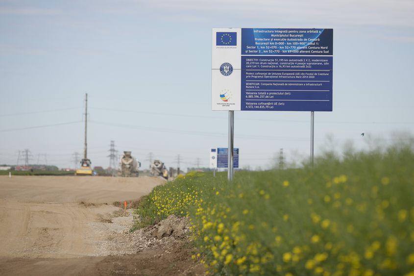 Șantierul Șoselei de Centură București-Sud (A0 SUD), lotul 2, din București. Foto: Inquam Photos / George Călin