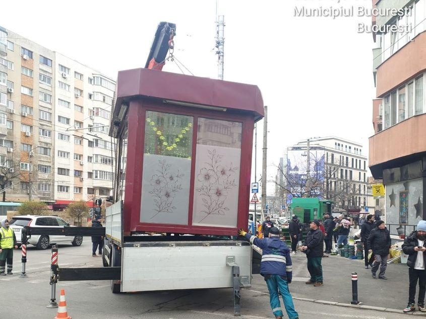 Chioșcul de flori ridicat de Primăria Sectorului 2 pe 12 ianuarie. Foto: Primăria Sectorului 2