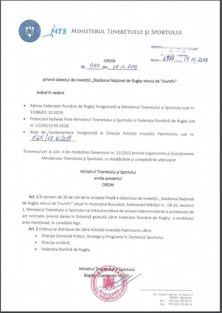 Ordinul de ministru din 17 octombrie 2019