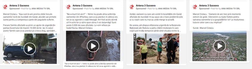Antena 3 Suceava postează propagandă pro-Ciolacu care a fost plătită de o firmă de casă a PSD-ului. Date și captură foto via Facebook