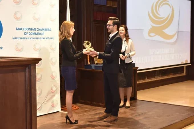 Ivo Malinkowski received an award from the Chamber of Commerce of North Macedonia in 2015 for one of the wines from the family's winery.