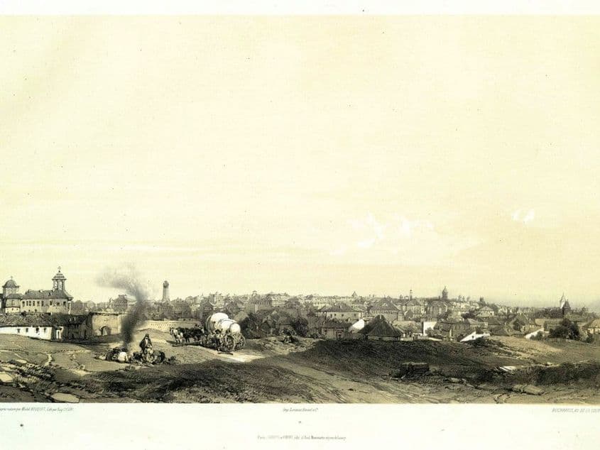 Bucureştiul la 1840, litografie a pictorului francez Michel Bouquet.