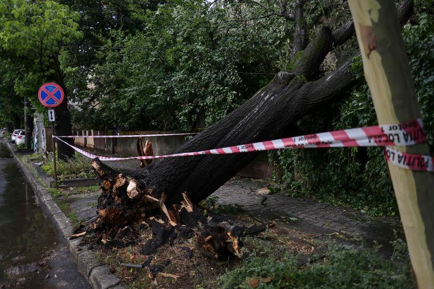 Urmari ale codului rosu de ploi si vant cu intensitate crescuta in Bucuresti, 1 iulie 2026. Inquam Photos / Octav Ganea