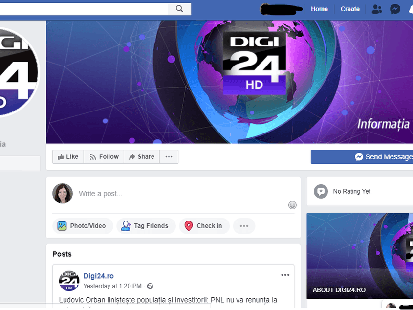 Cel puțin cinci pagini de Facebook încearcă să păcălească utilizatorii Facebook că sunt pagina originală Digi 24. Cea mai nouă a fost creată ieri