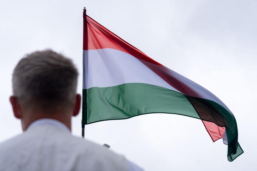 Candidatul Péter Magyar în timpul mitingului de la Oradea din mai 2025. Foto: Raul Ștef