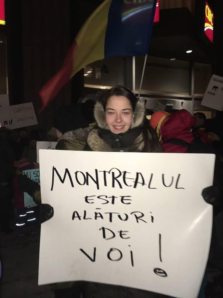 Natalia Manole, la un protest din 2017.