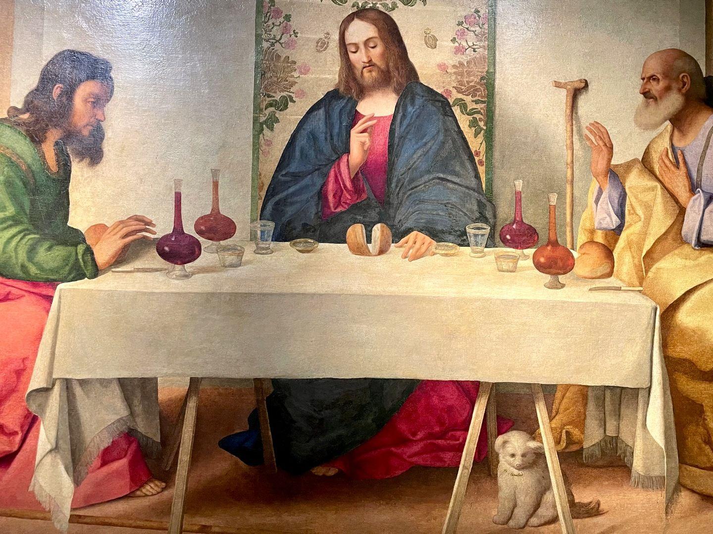 Emmaus, cina. Galeria Uffizi, Florența