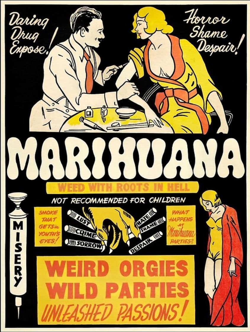 Marijuana, iarba cu rădăcini în iad, 1936. <a target="_blank" rel="noreferrer noopener" href="https://www.christies.com/en/lot/lot-4620650" target="_blank">Sursa</a> <a target="_blank" href="https://www.christies.com/en/lot/lot-4620650" target="_blank" rel="noreferrer noopener">foto</a>