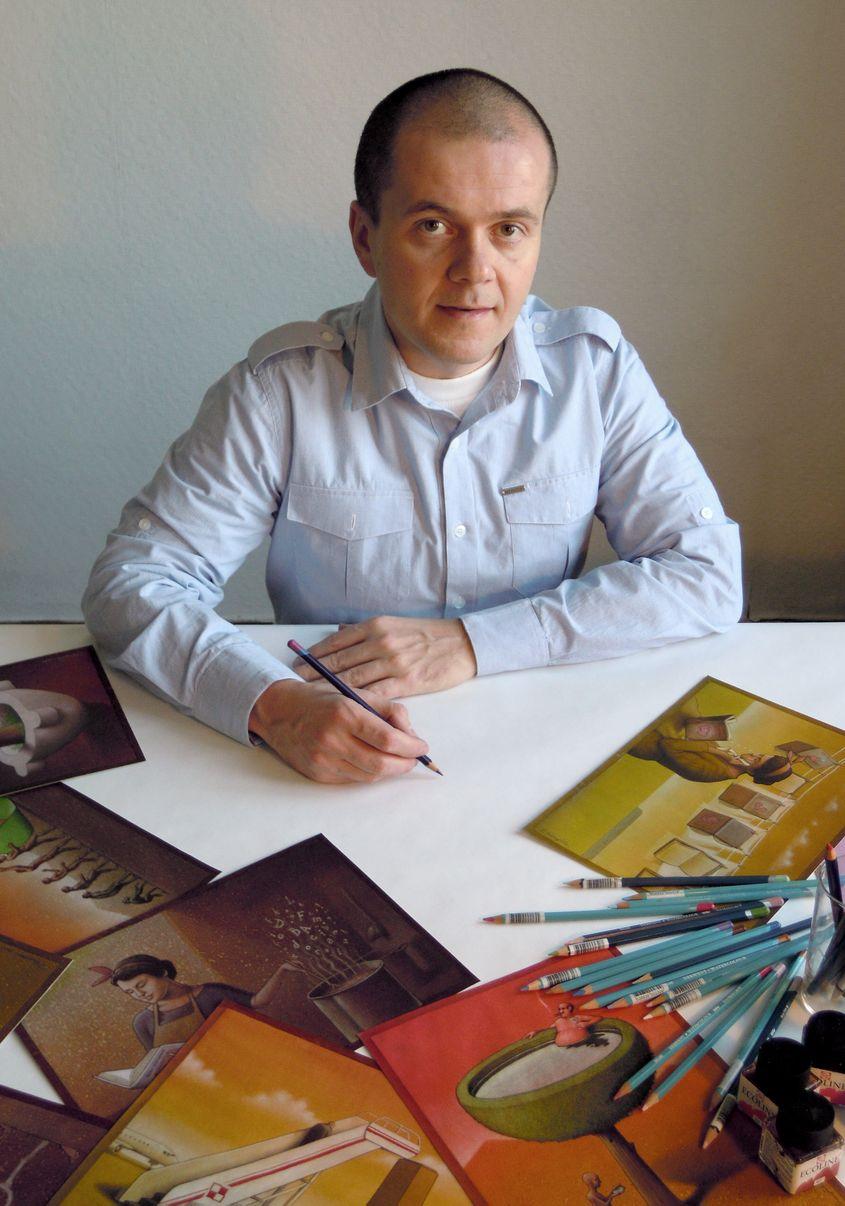 Paweł Kuczyński la masa de lucru. Foto: Arhiva personală