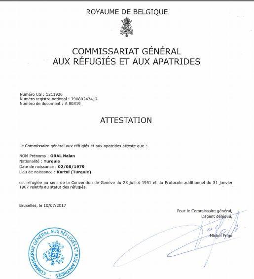 Document care atestă calitatea de refugiat politic a femeii reținute la Nădlac.