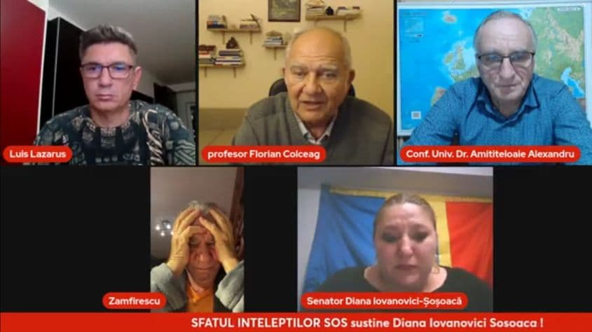 Înțelepții S.O.S. o consolează pe Șoșoacă. Captură foto via Facebook