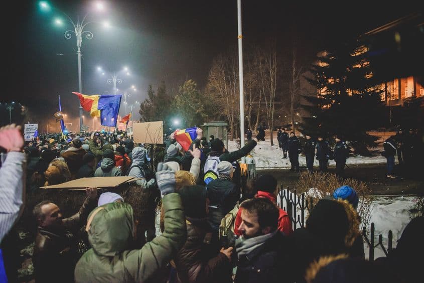 31 ianuarie 2017. Piața Victoriei, București. Protest împotriva OUG 13. Foto: Ioana Epure