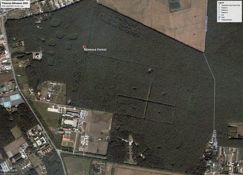 În 2002, în Pădurea Băneasa era doar câteva construcții. Foto: Google Earth