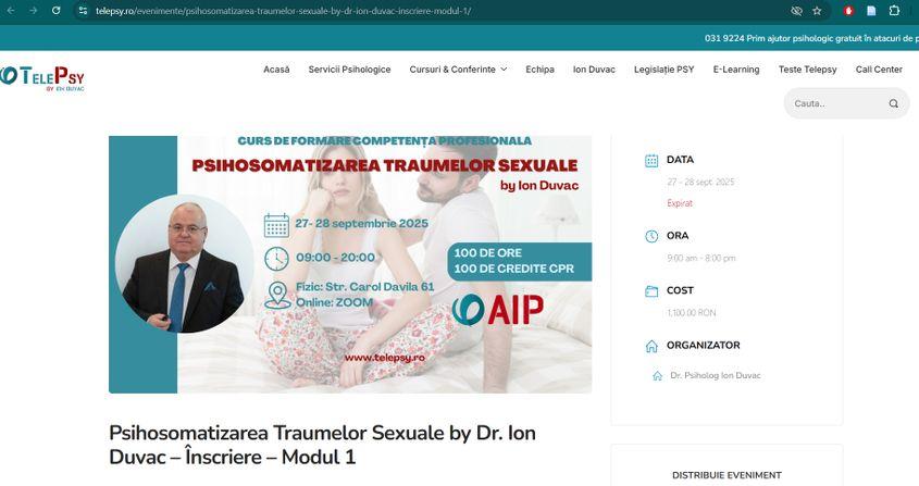 Studenții beneficiau de 50% reducere la cursurile, workshop-urile și conferințele organizate de Ion Duvac.