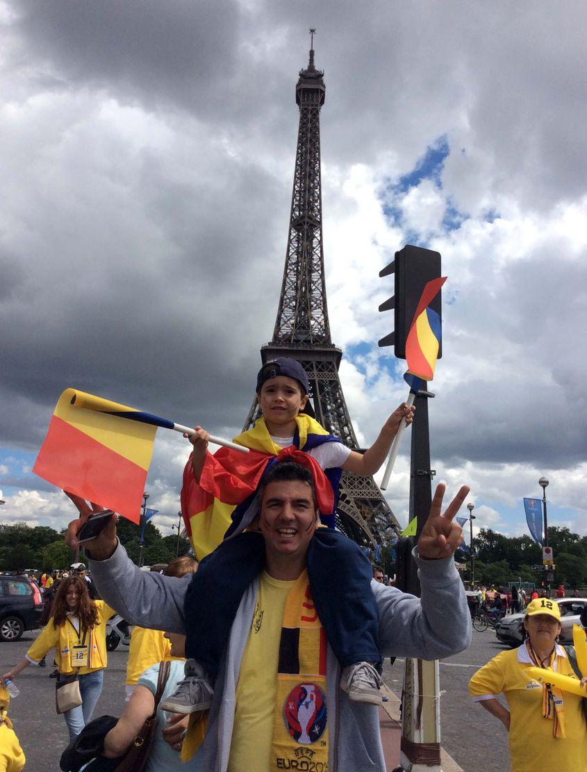 Alexandru Paraschiv, unul dintre cei mai tineri suporteri ai României la meciul cu Elveția.
