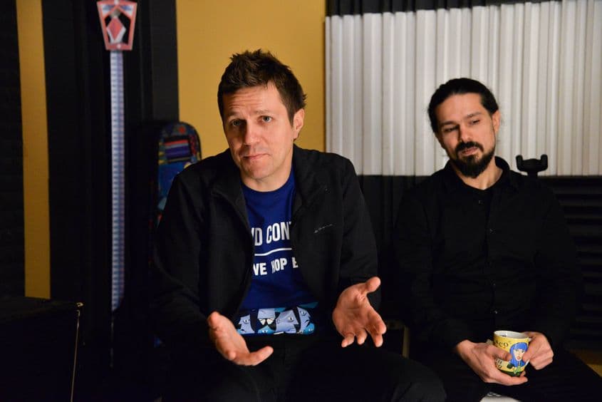 Dan Byron și Ovidiu "Chico" Cristian (tobe). Foto: Lucian Muntean