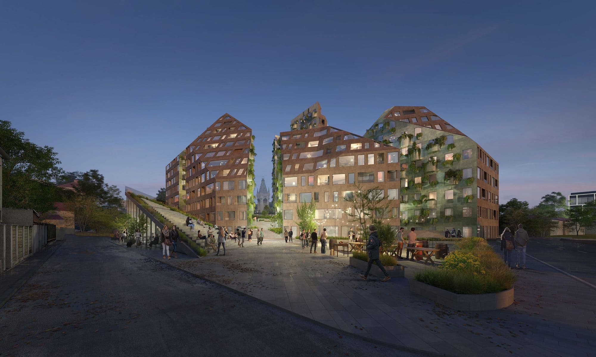 Cel mai „avangardist” proiect din concurs, prezentat de MVRDV, Olanda, amintea de cele șapte coline ale Iașului