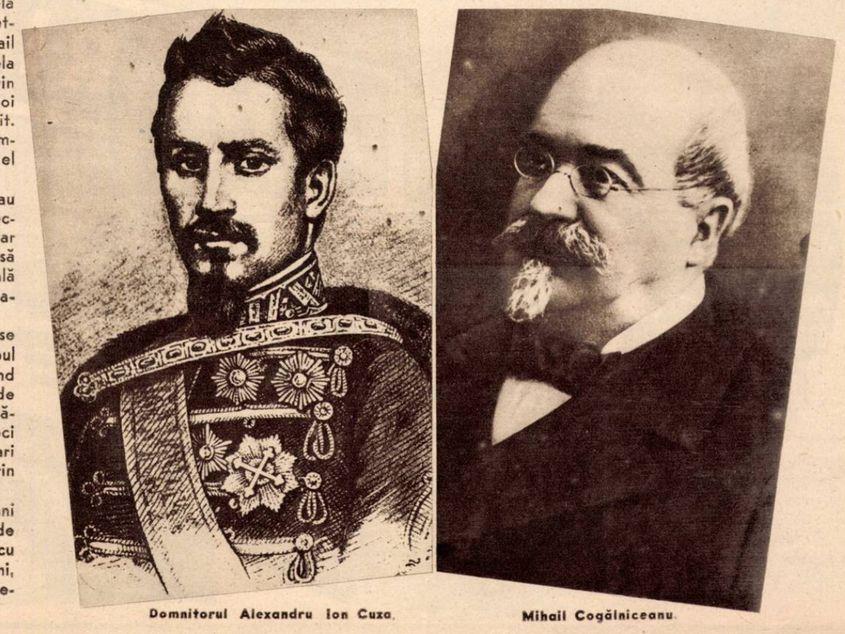 Alexandru Ioan Cuza și Mihail Kogălniceanu, ilustrație din Realitatea Ilustrată, 1940