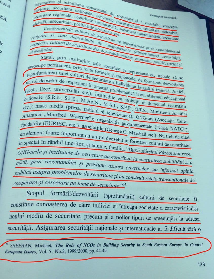 PLAGIAT. Pagină din teza de doctorat a Floricăi Diaconescu.