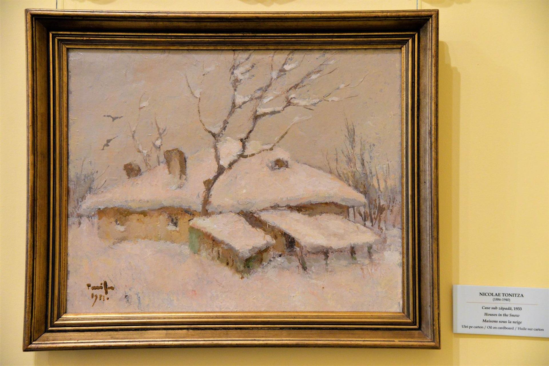 Nicolae Tonitza (1886-1940): "Case sub zăpadă", 1933, Colecția Dona.