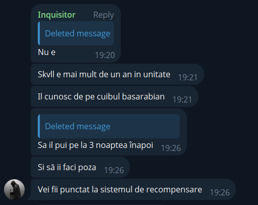 Legăturile dintre Unitatea 731 și Cuibul Basarabean, organizație fascistă din Republica Moldova care a fost destructurată de autoritățile de peste Prut. Captură de ecran via Telegram