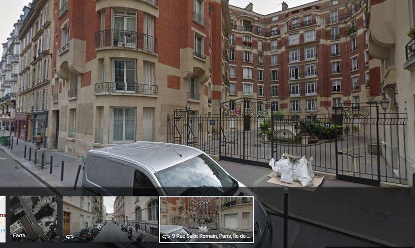Clădirea de apartamente de pe strada Saint-Romain. numărul 9. Foto: maps.google.com