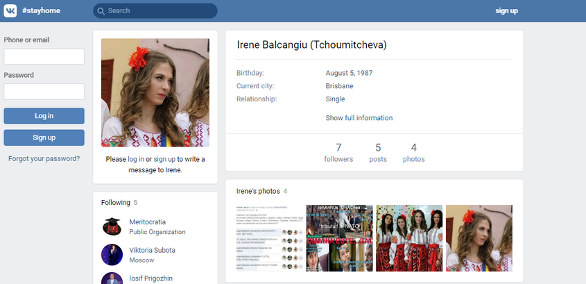 FOTO: Captură VKontakte