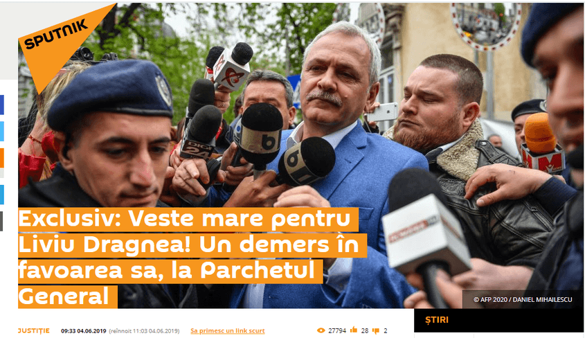 FOTO captură Sputnik România Moldova