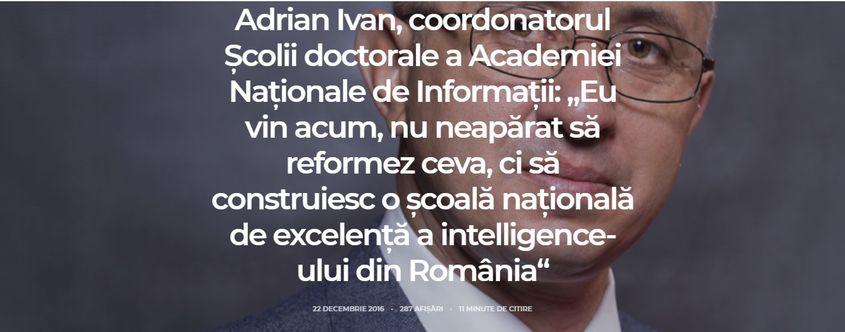 Imagine de pe site-ul revistei de intelligence a SRI.