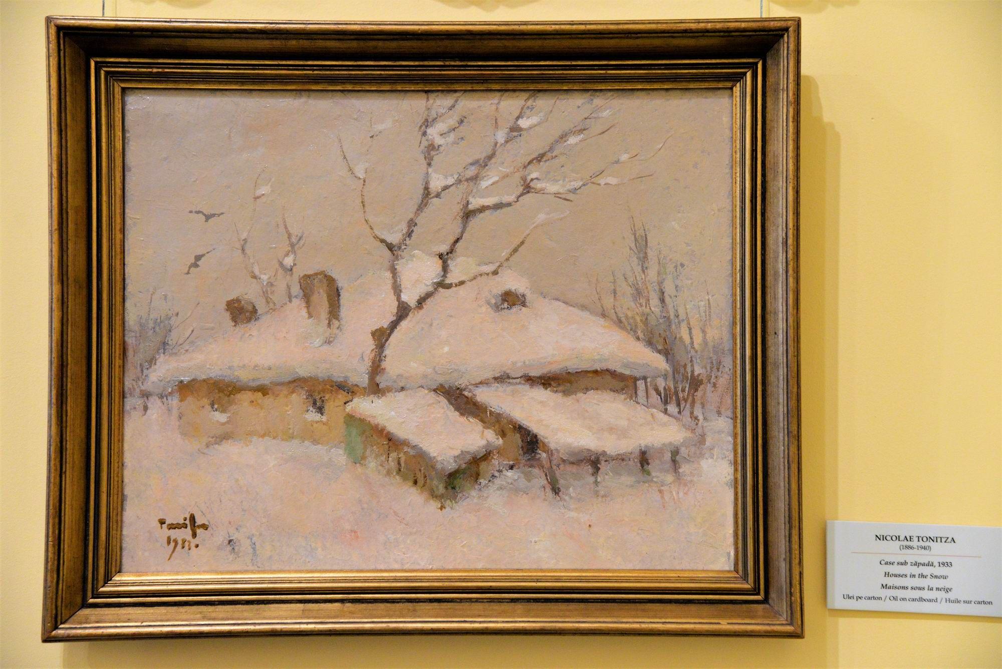 Nicolae Tonitza (1886-1940): "Case sub zăpadă", 1933, Colecția Dona.