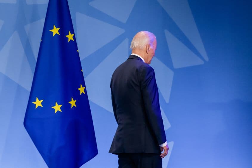 VILNIUS, LITUANIA. 12 iulie 2023. Eveniment al liderilor G7 pentru a anunța o declarație comună de sprijin pentru Ucraina, în timpul SUMMIT-ului NATO 2023. Foto © Gints Ivuskans | Dreamstime.com