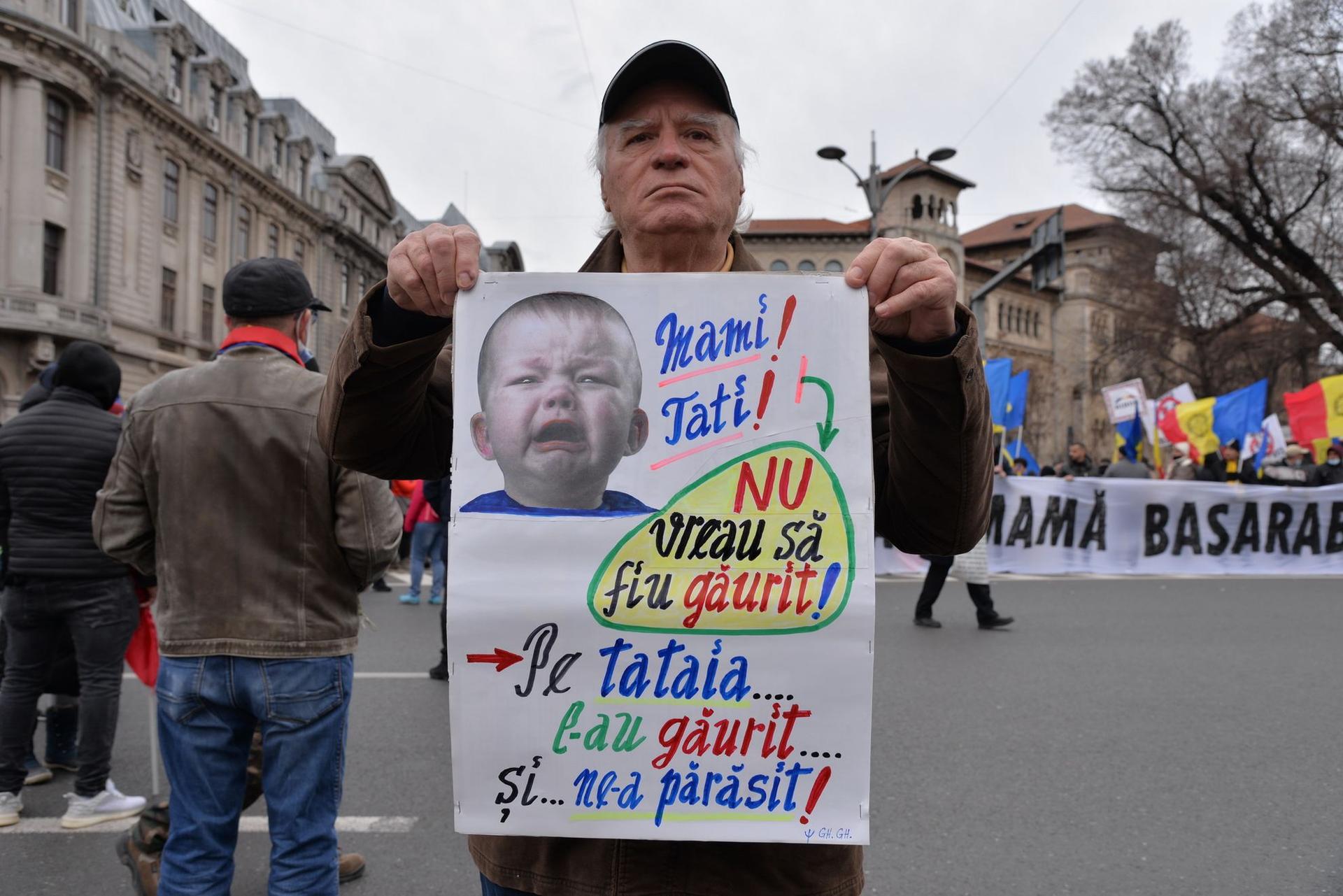 Protestul AUR din București, 27 februarie 2022. Foto Lucian Muntean