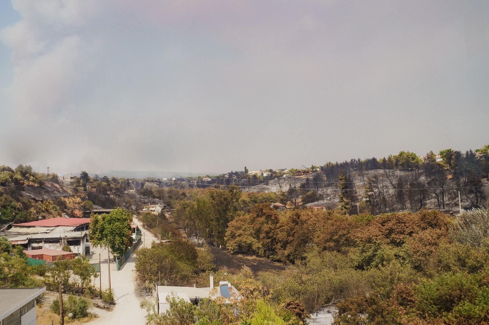 În apropiere de Satul Olimpic, unde incendiile au fost stinse deja