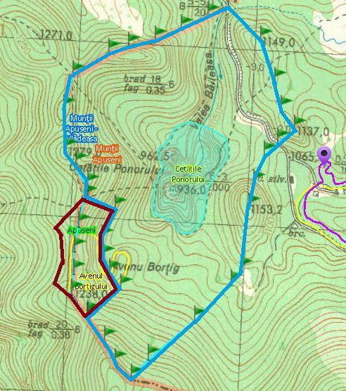 Hartă rezultată în cadrul proiectul INSPIRE de către Asociația Rangerilor din România, ONG parte din proiect și responsabil, conform informațiilor de pe site, cu furnizarea datelor pentru 282 de arii protejate.