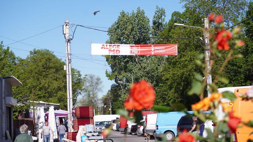 Afiș electoral din partea PSD, 2024, Videle, Teleorman Foto: Laura Popa